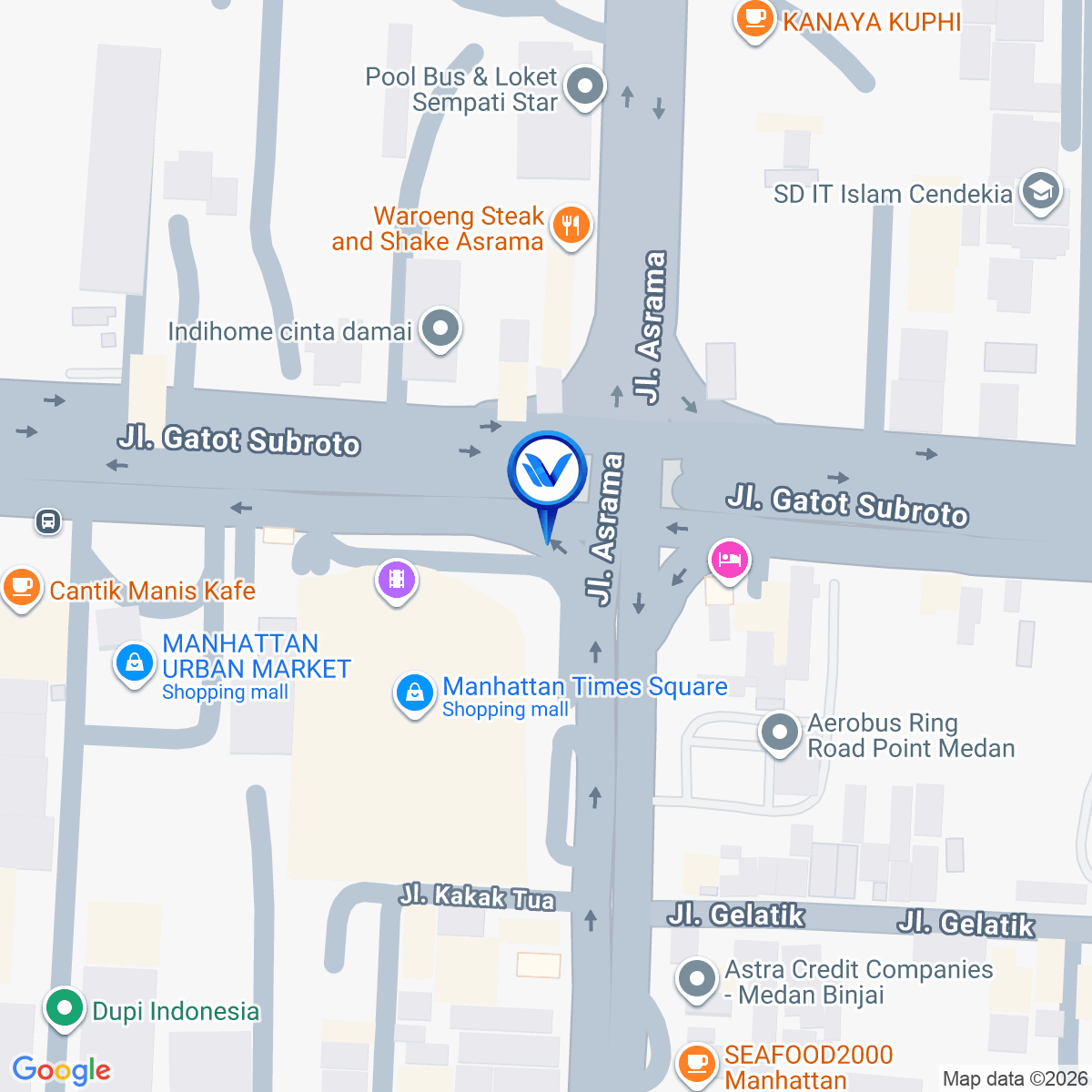 Peta Lokasi JL. JEND. GATOT SUBROTO - MANHATTAN TIMES SQUARE, MEDAN