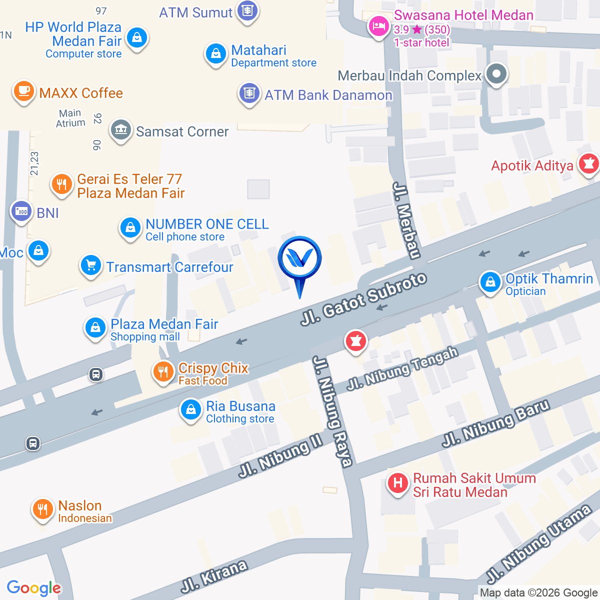 Peta Lokasi JL. GATOT SUBROTO (SAMPING PLAZA MEDAN FAIR), MEDAN