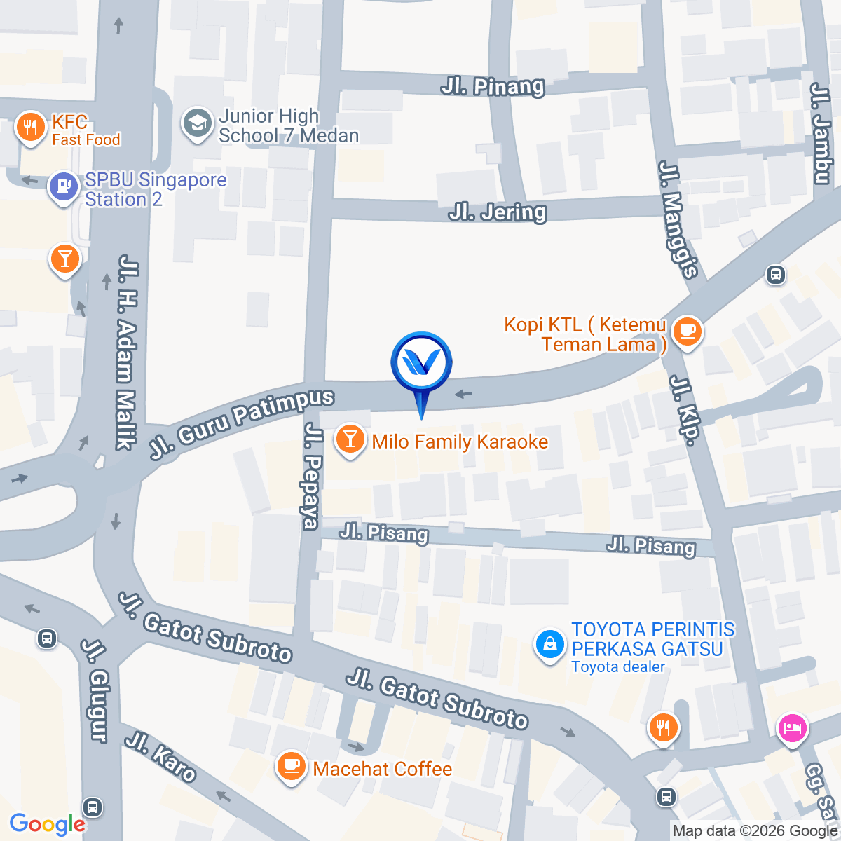 Peta Lokasi JL. GURUH PATIMPUS(SAMPING MALL DELIPARK PODOMORO CITY), MEDAN