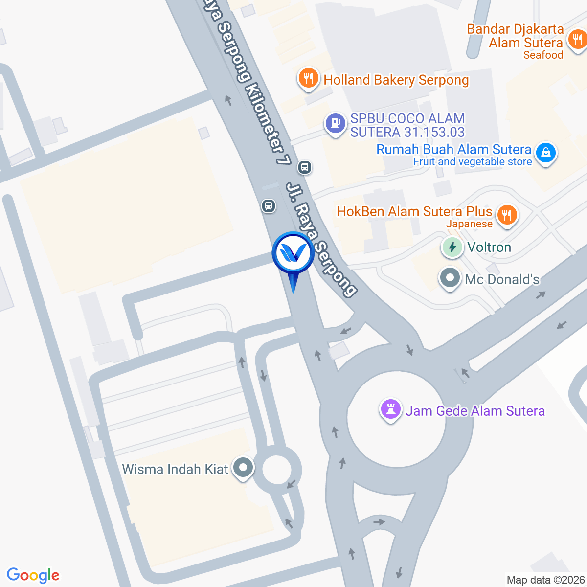 Peta Lokasi Jl. Raya Serpong (Bundaran Alam Sutera), Tangerang Selatan