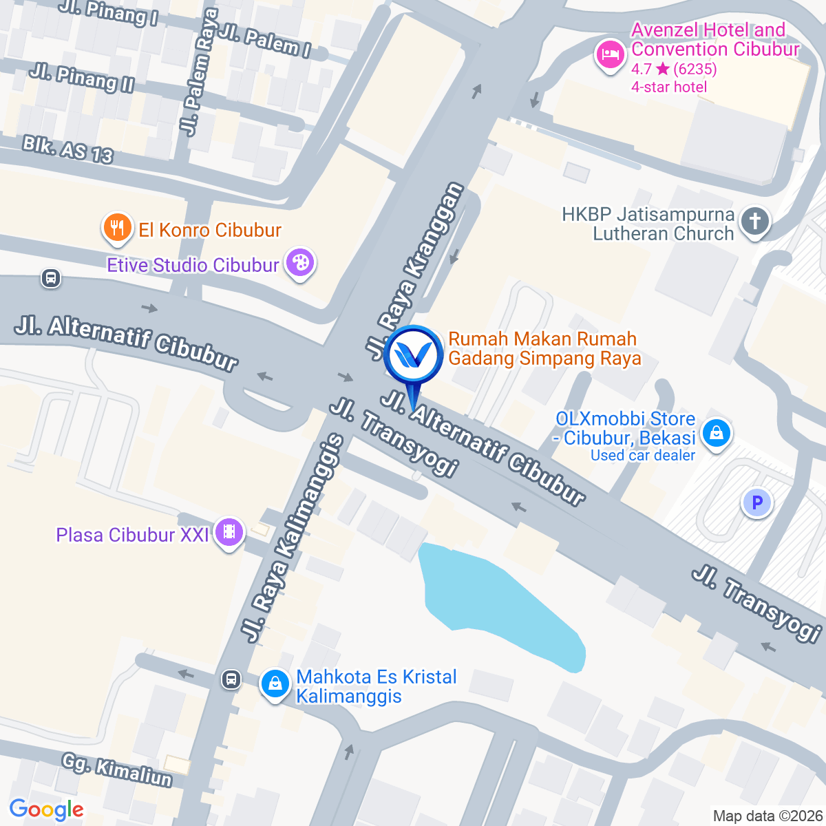 Peta Lokasi Jl. Alternatif Cibubur, Bekasi
