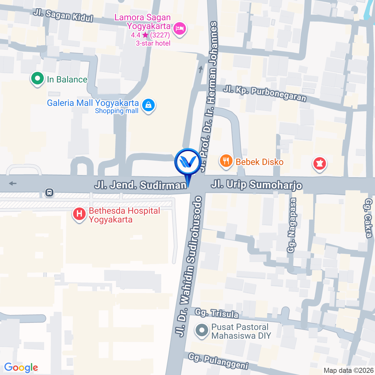 Peta Lokasi Jl. Jend Sudirman (Depan Mall Galeria Yogyakarta), Yogyakarta