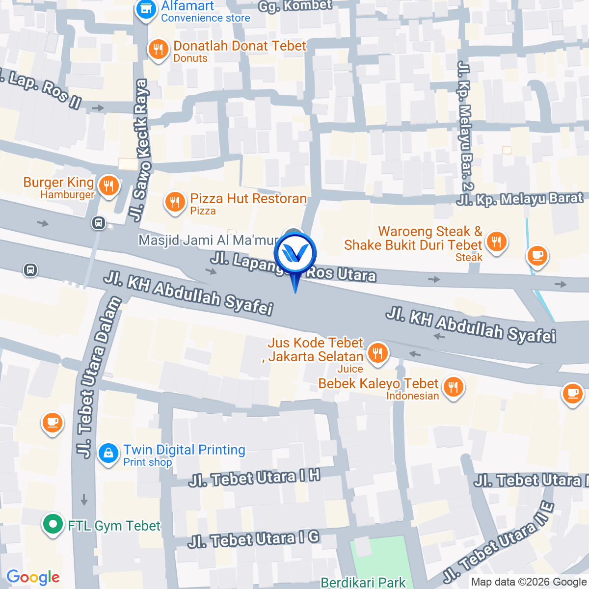 Peta Lokasi Jl. KH Abdullah Syafei, Jakarta Selatan