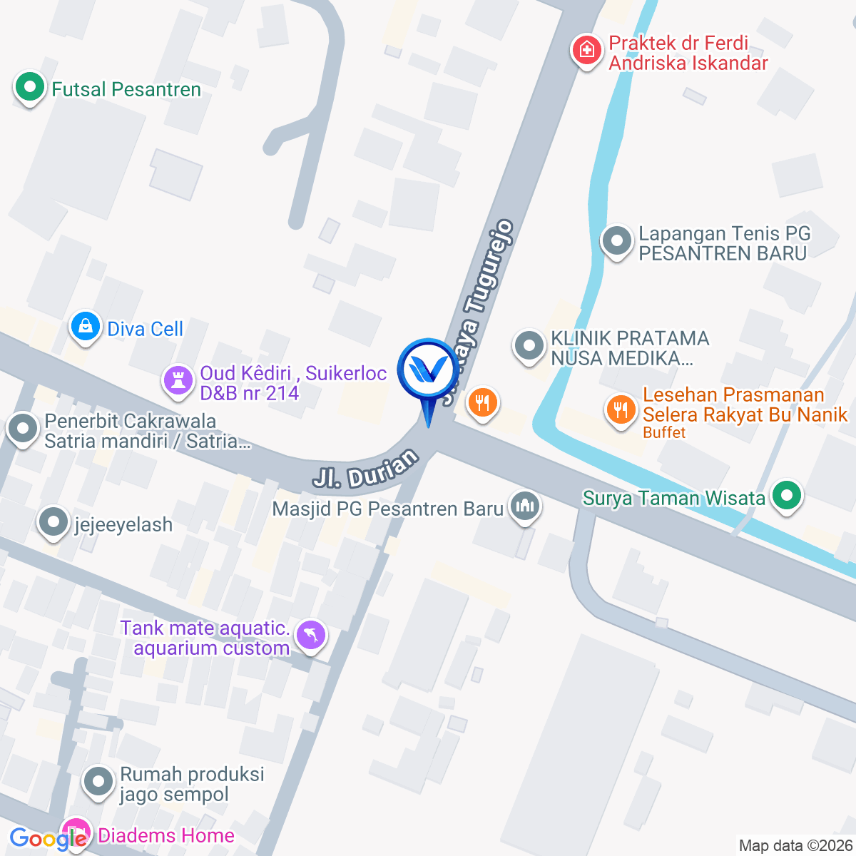 Peta Lokasi JL. DURIAN (DEPAN PG PESANTREN) KOTA KEDIRI