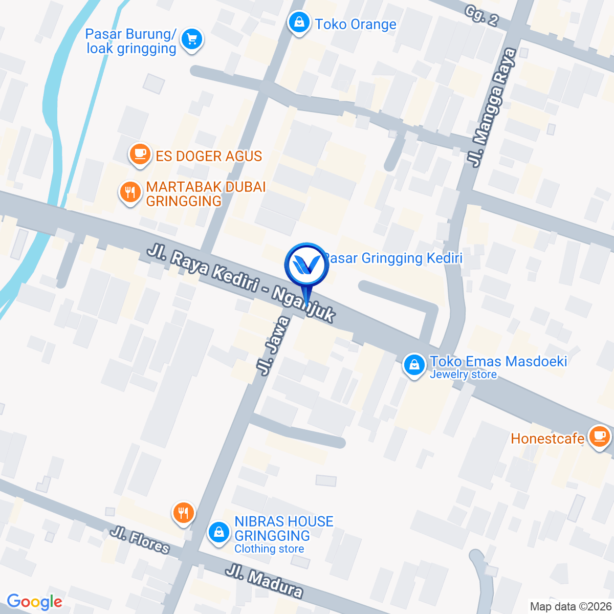 Peta Lokasi JL. RAYA GRINGGING (DEPAN PASAR GRINGGING) KAB. KEDIRI