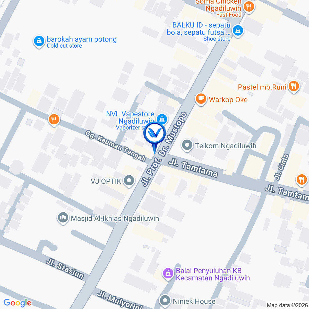 Peta Lokasi JL. RAYA NGADILUWIH (PERTIGAAN PASAR NGADILUWIH) KAB. KEDIRI