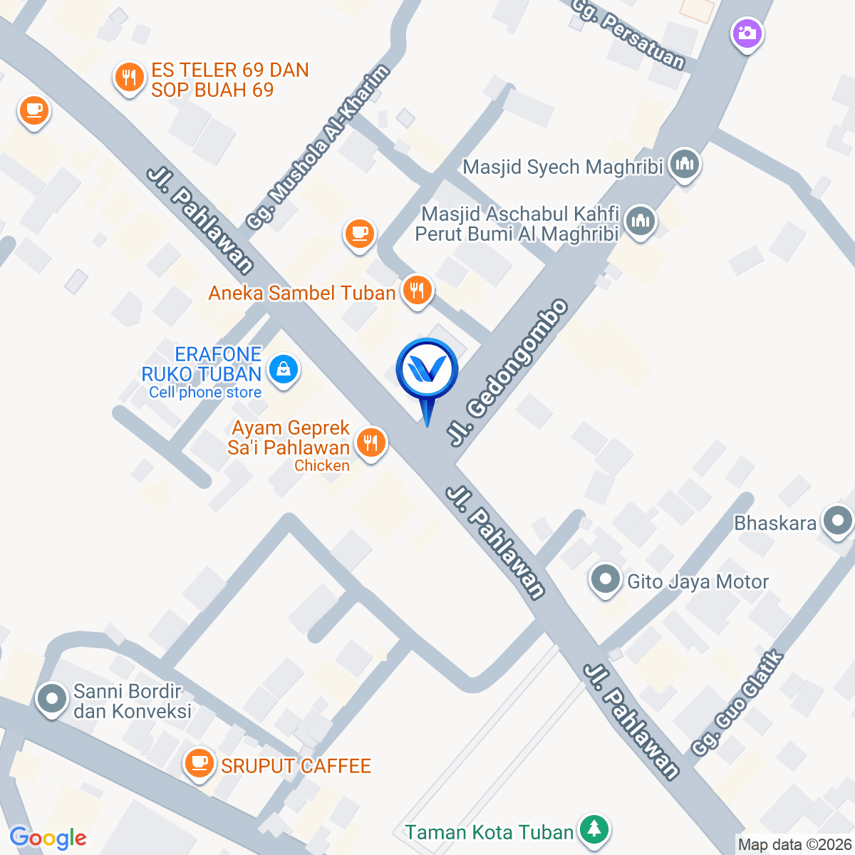 Peta Lokasi JL. GEDONGOMBO (PERTIGAAN JL. PAHLAWAN) KAB. TUBAN