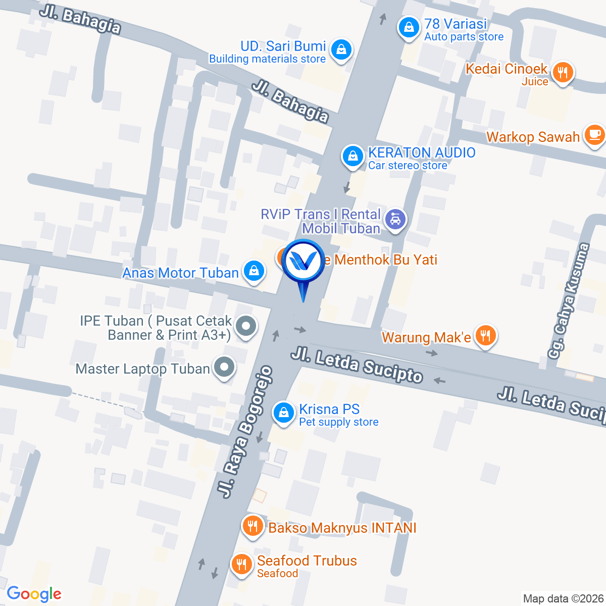 Peta Lokasi JL. SOEKARNO HATTA (PERTIGAAN LETDA SUCIPTO) KAB. TUBAN