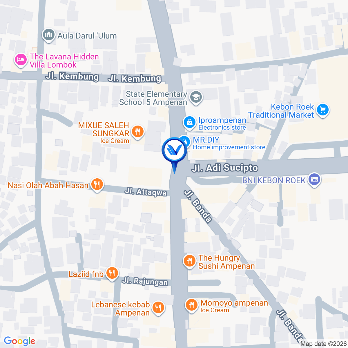 Peta Lokasi Pasar Kebun Roek/ Atas Gedung ( Hadap Timur)