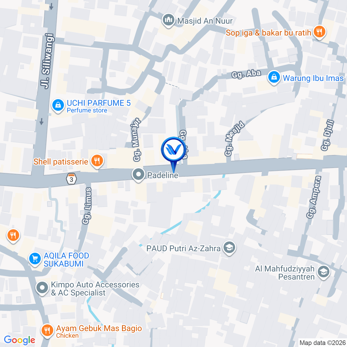 Peta Lokasi Jl. Letjen Kosasih (Pintu Hek), Kota Sukabumi