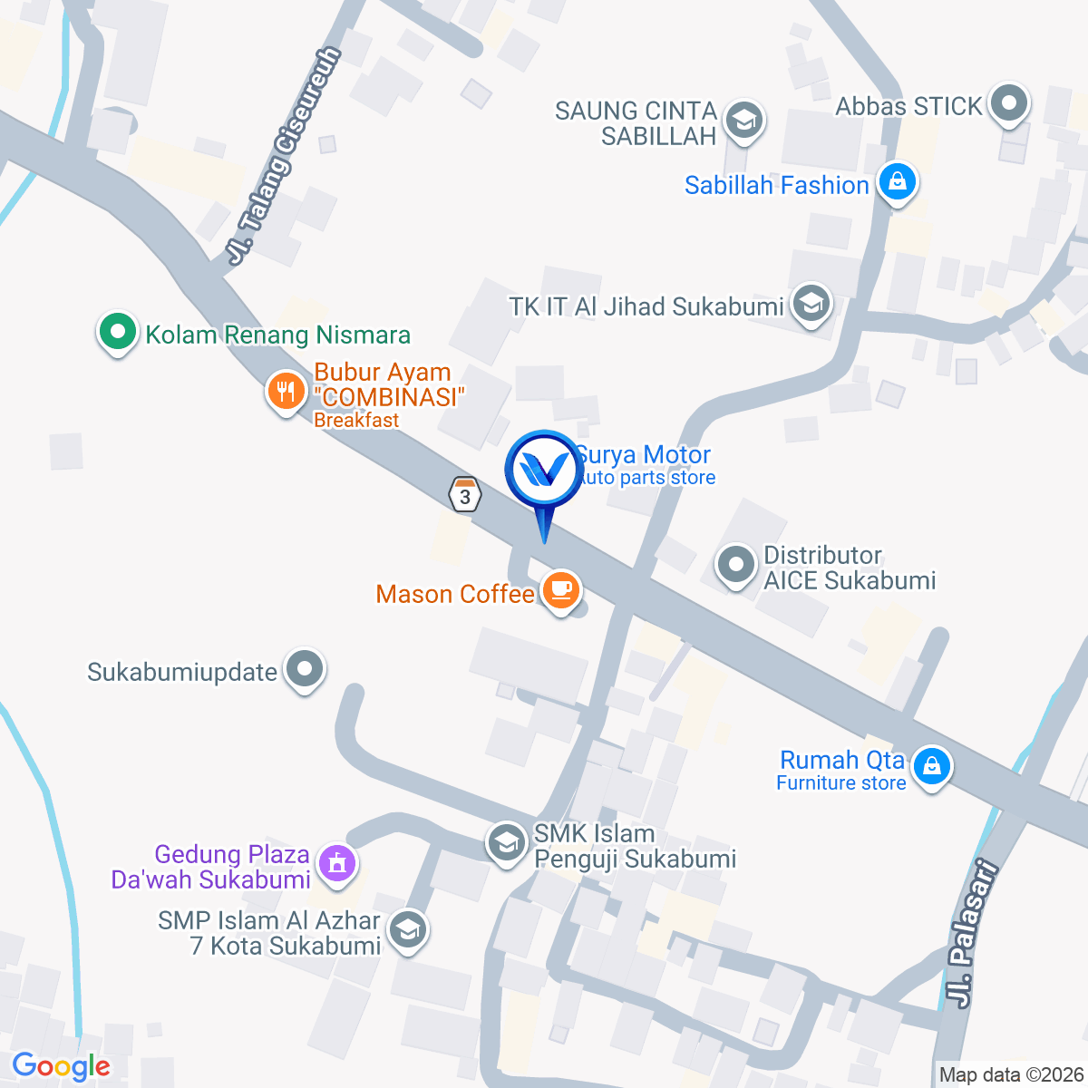 Peta Lokasi Jl. KH. Ahmad Sanusi - Ciseureuh (Depan Ruko Mutiara 88), Kota Sukabumi