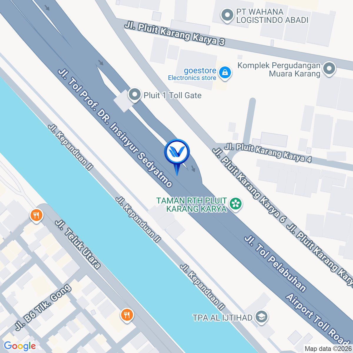 Peta Lokasi Tol Soedyatmo KM 19, Jakarta Utara
