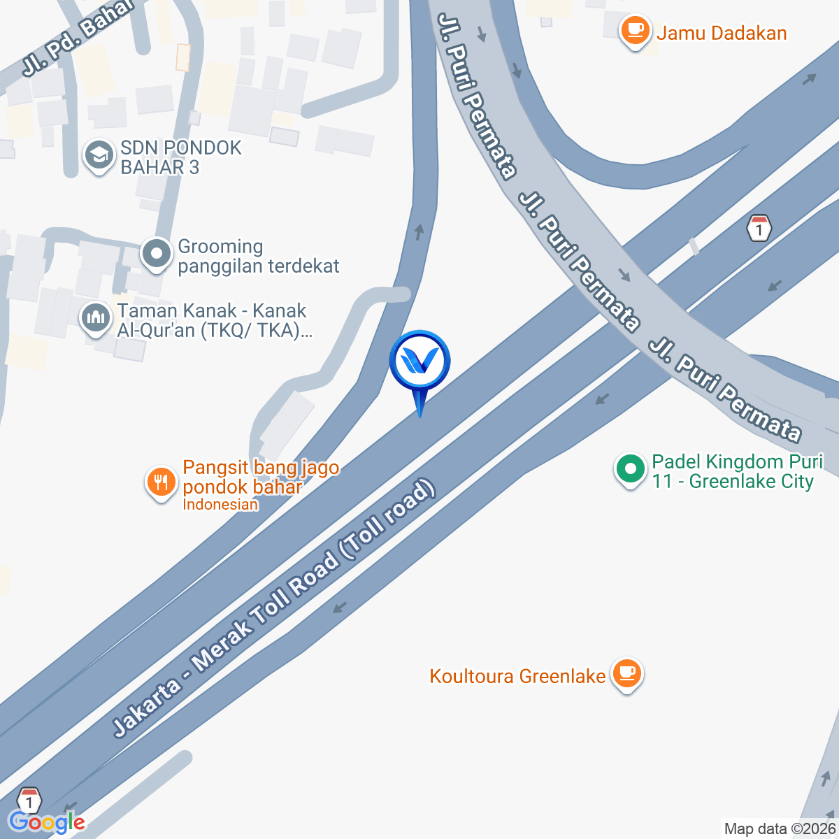 Peta Lokasi JPO TOL JAKARTA - TANGERANG KM 11+050B, Tangerang