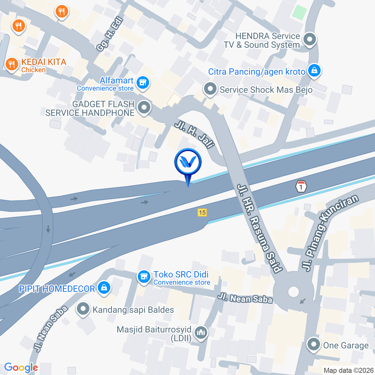 Peta Lokasi Jl. Tol Jakarta-Tangerang KM 14+850 (Tol Gate Alam Sutera), Tangerang
