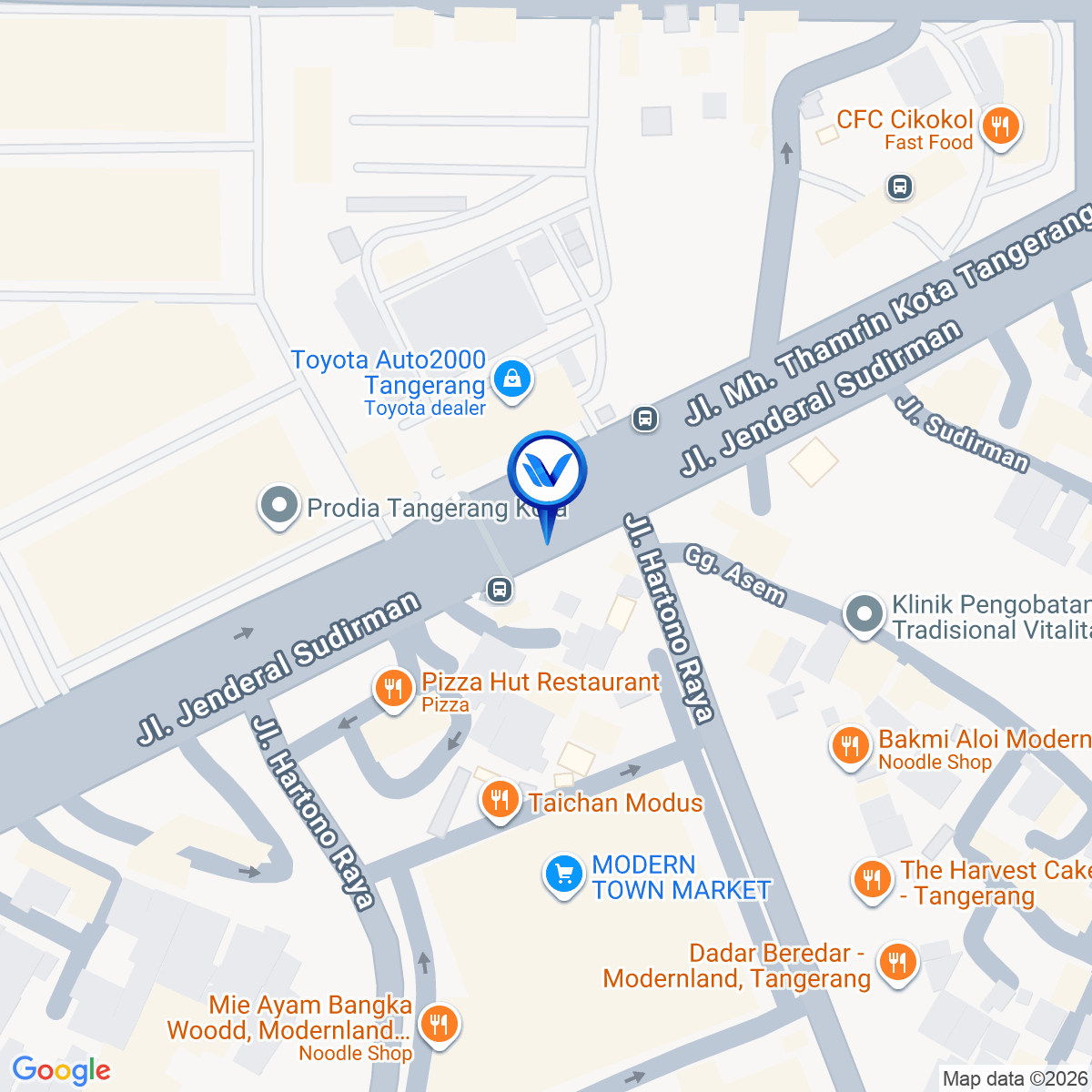 Peta Lokasi JPO JL. Jendaral Sudirman, Tangerang