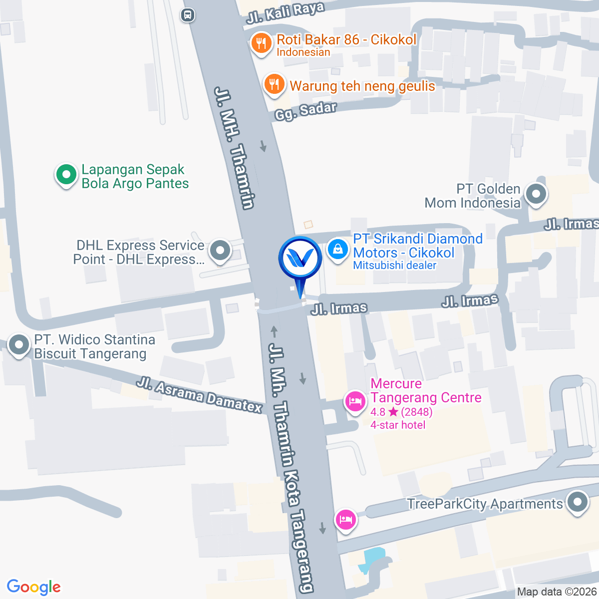 Peta Lokasi JPO JL. MH Thamrin, Tangerang