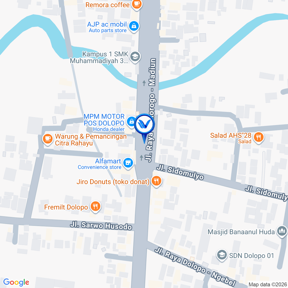 Peta Lokasi Jl. Raya Soekarno-Hatta, Dolopo, Kec.Dolopo Kab.Madiun (Depan Toko Buah Dolopo)