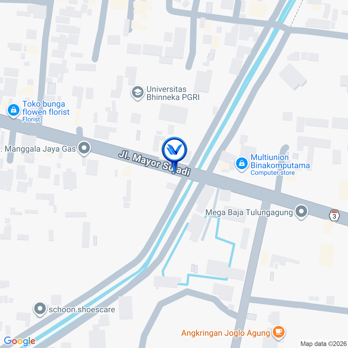 Peta Lokasi JL. Mayor Sujadi, Kab Tulungagung