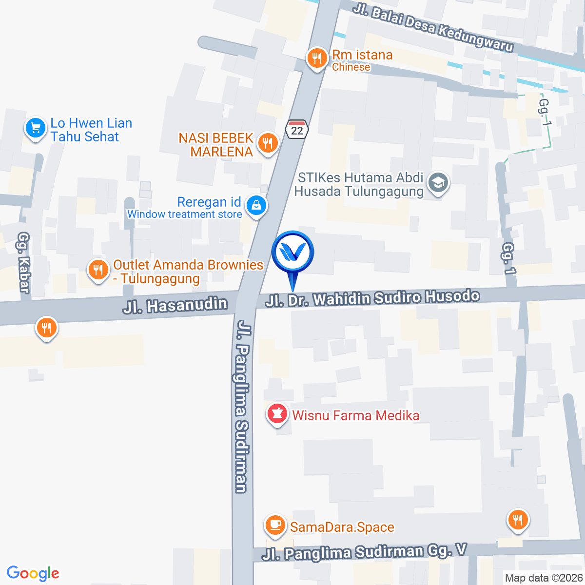 Peta Lokasi JL. Hasanudin, Kab Tulungagung