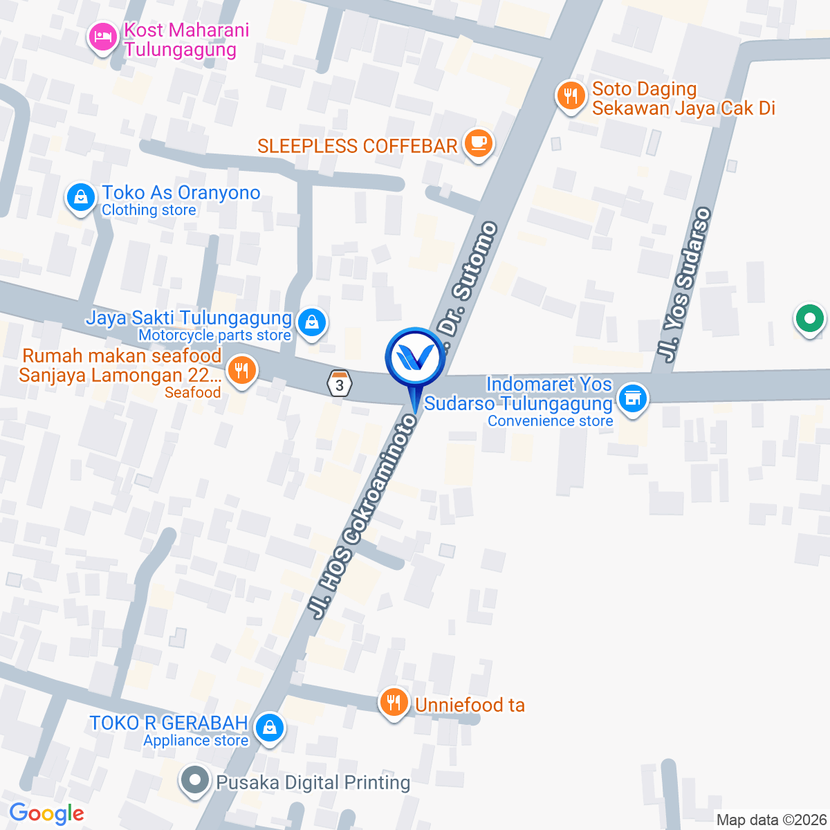 Peta Lokasi Jl. Patimura (Per4an Nggleduk), Tulungagung