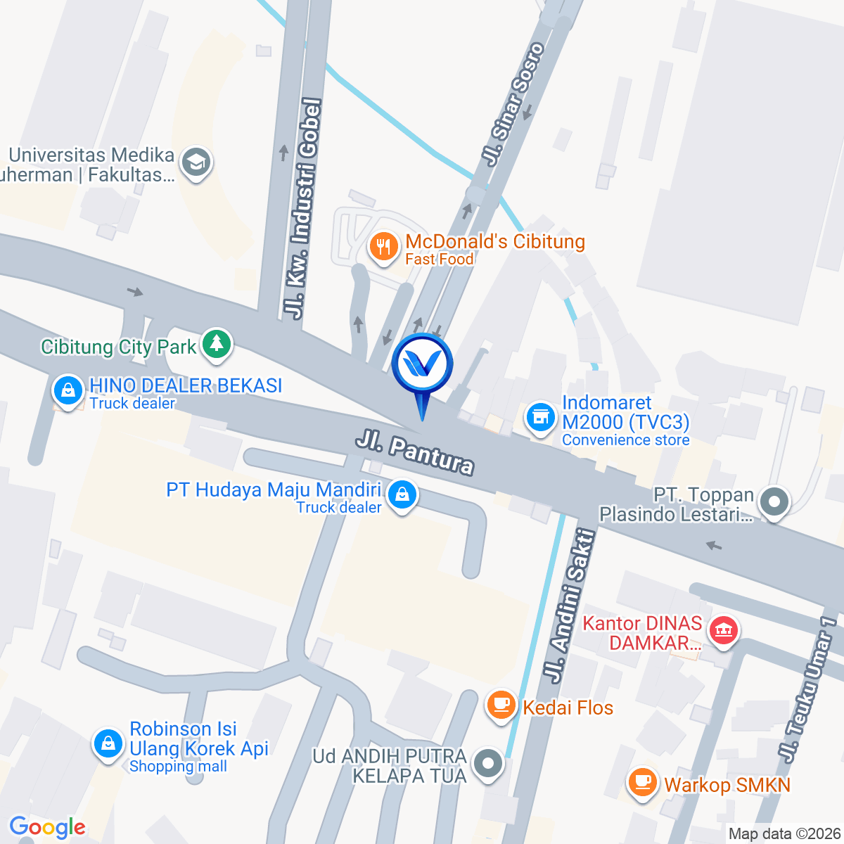 Peta Lokasi Jl. Raya Teuku Umar, Kab Bekasi