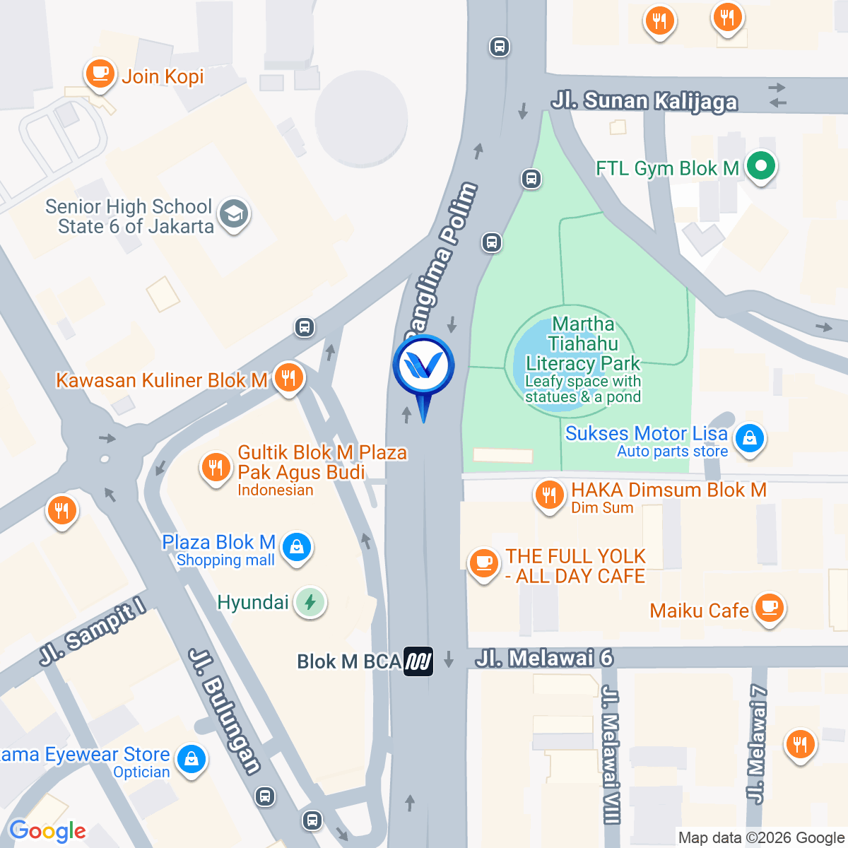 Peta Lokasi LED BLOK M STATION – SET 1 JL. Panglima Polim, Kebayoran Baru