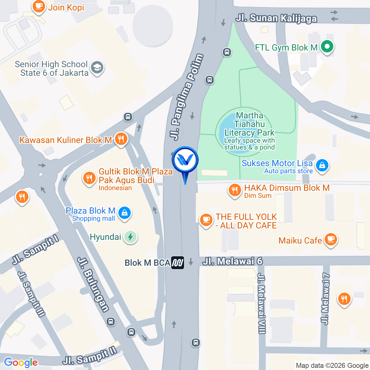 Peta Lokasi STATIS BLOK M STATION – UNDERSTATION BLOK M Jl. Panglima Polim