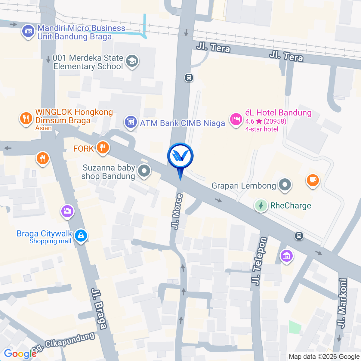 Peta Lokasi JL. Merdeka (EL Royal Hotel), Bandung
