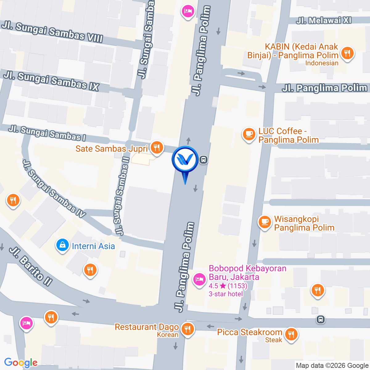 Peta Lokasi STATIC BLOK A STATION –SET 5 Jl. Panglima Polim, Kebayoran Baru