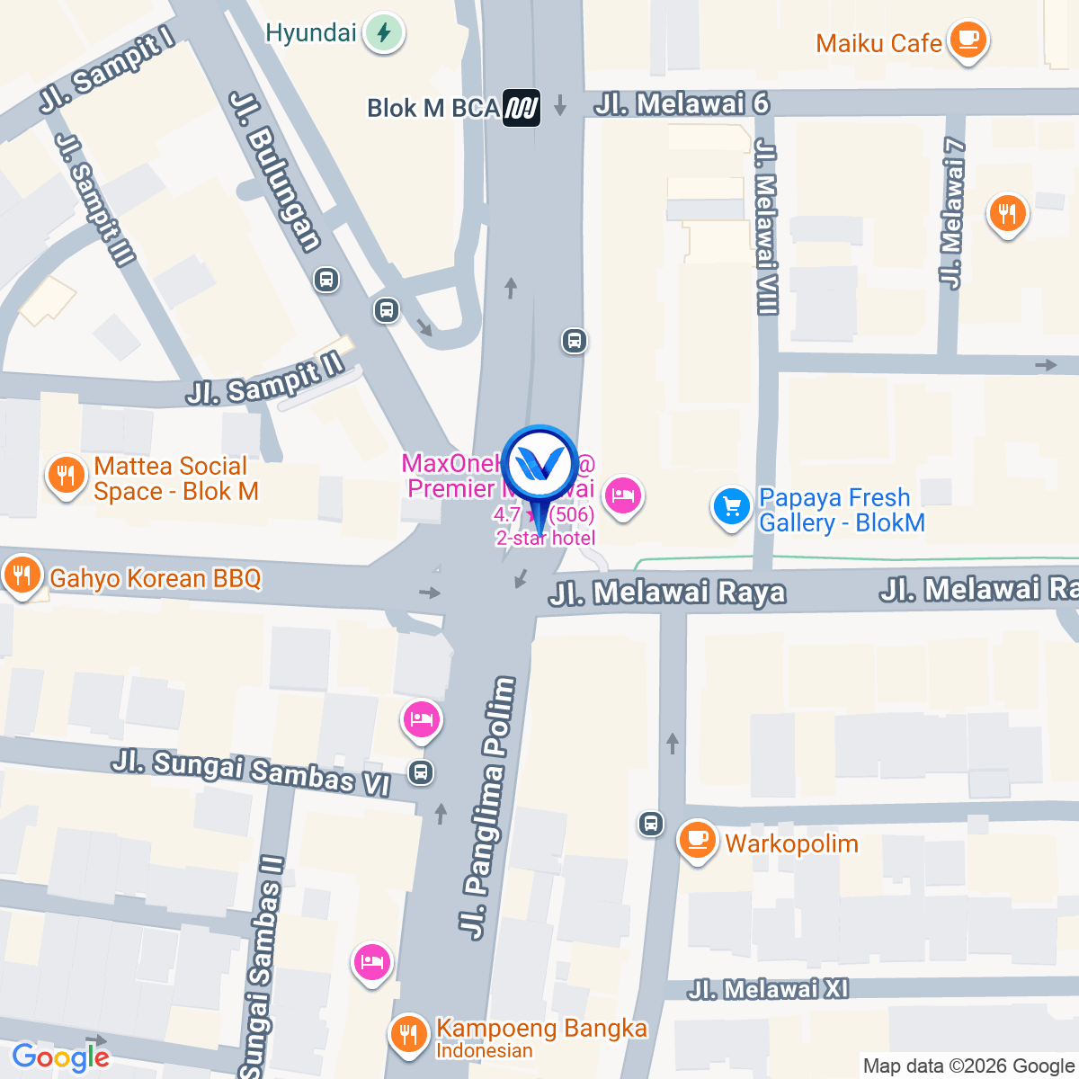 Peta Lokasi LED BLOK M STATION – SET 7 (STAND ALONE) Jl. Panglima Polim, Kebayoran Baru