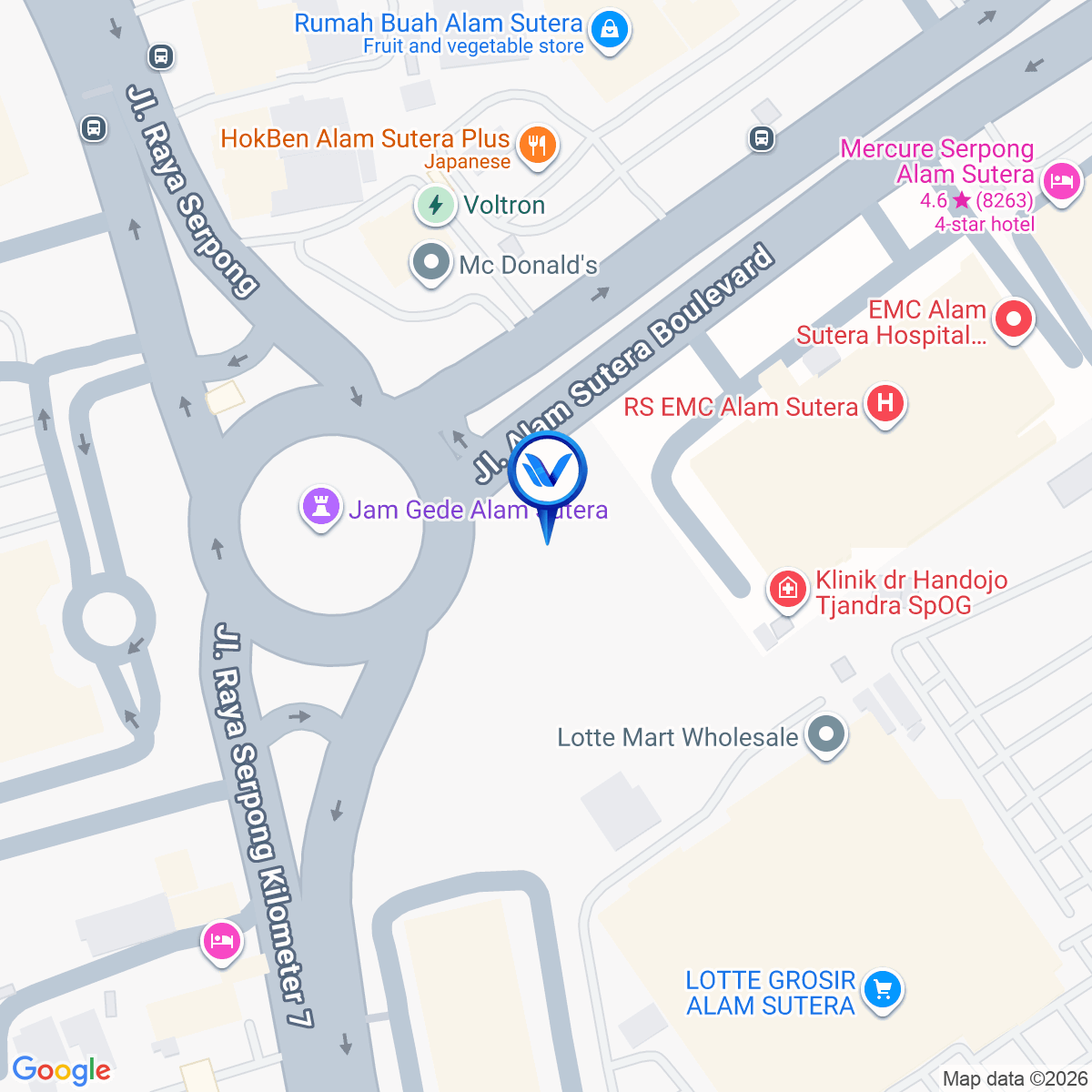 Peta Lokasi JL. Raya Serpong (Bundaran alam sutera) Serpong Utara - Tangerang Selatan