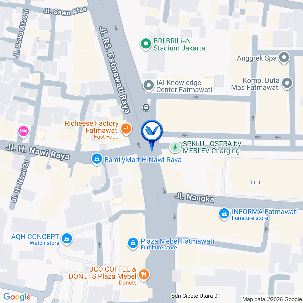Peta Lokasi LED H NAWI STATION – SET 3 (STAND ALONE) JL. RS Fatmawati Raya, Cipete