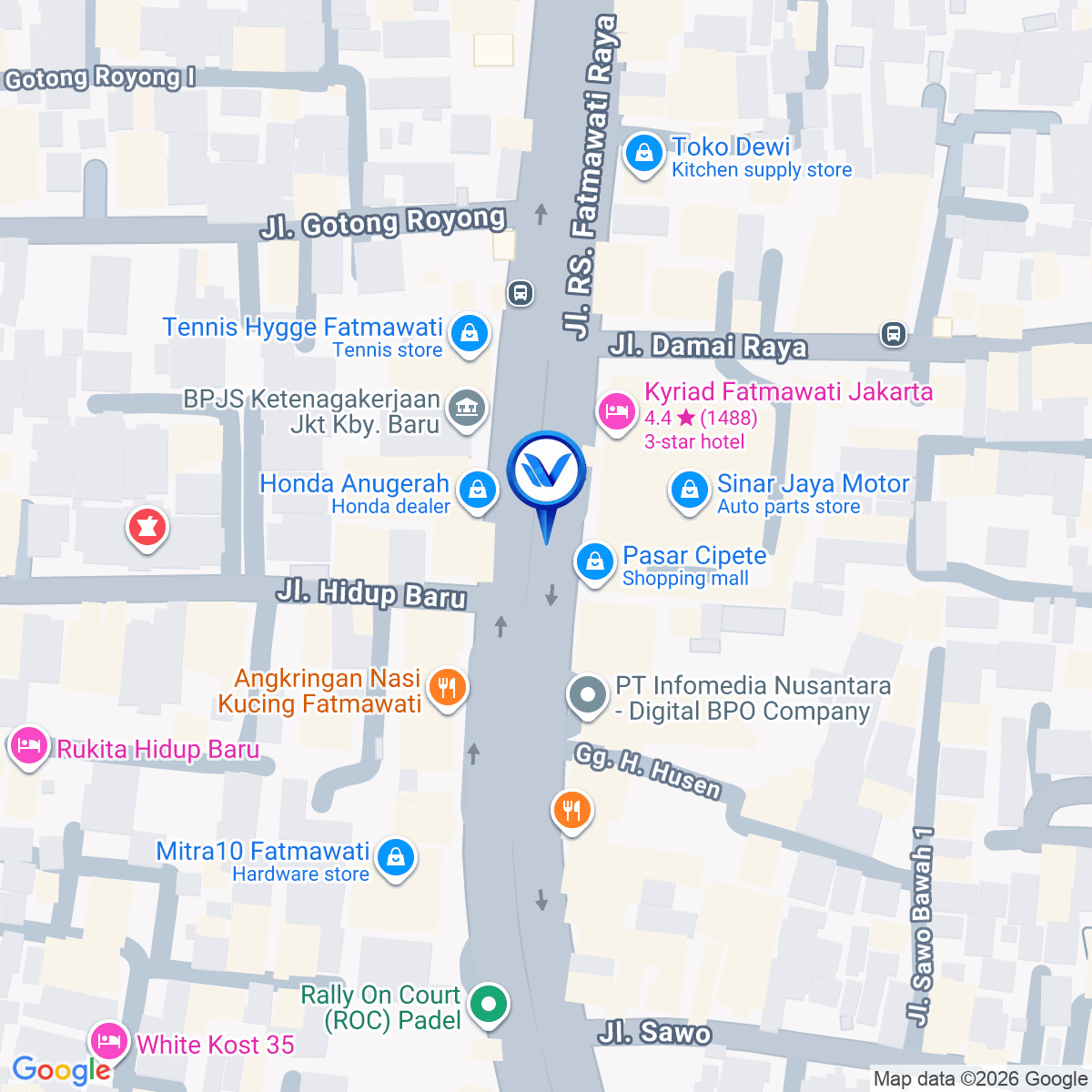 Peta Lokasi STATIC H NAWI STATION – SET 5 JL. RS Fatmawati Raya, Cipete