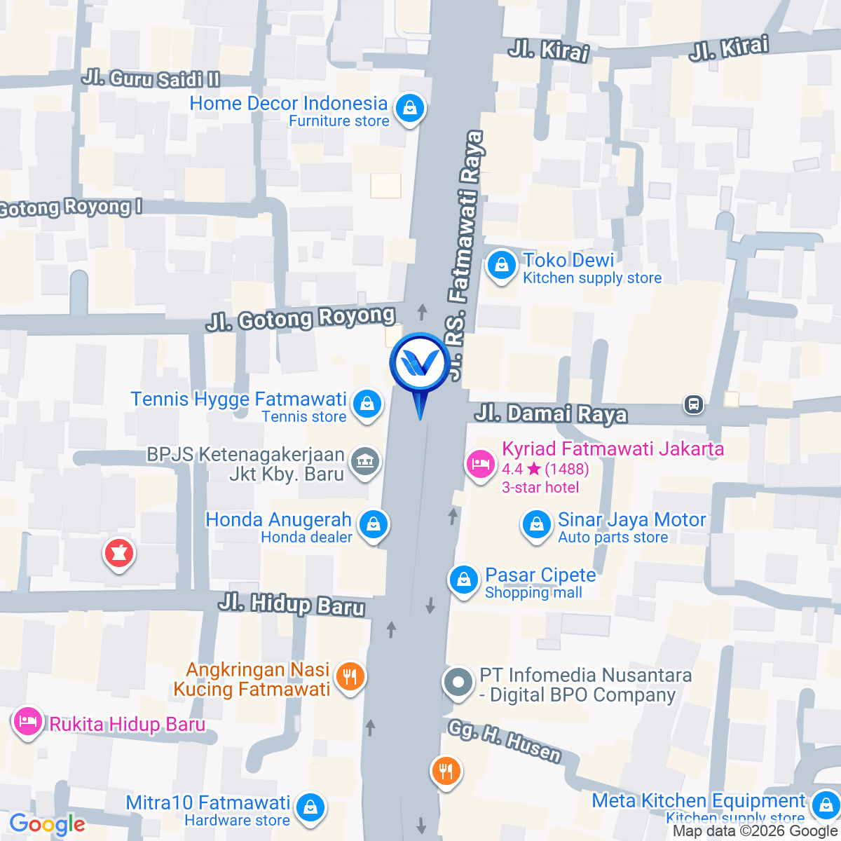 Peta Lokasi STATIC H NAWI STATION – SET 6 JL. RS Fatmawati Raya, Cipete