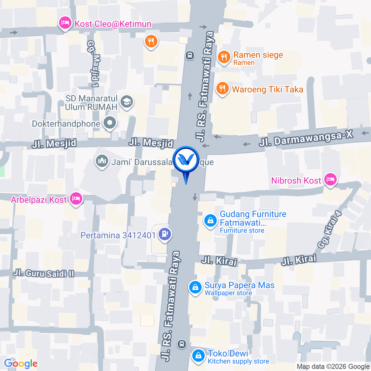 Peta Lokasi STATIC H NAWI STATION – SET 7 JL. RS Fatmawati Raya, Cipete