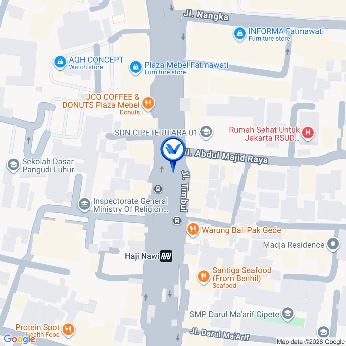 Peta Lokasi STATIS H NAWI - UNDERSTATION HJ Nawi Jl. RS Fatmawati Raya