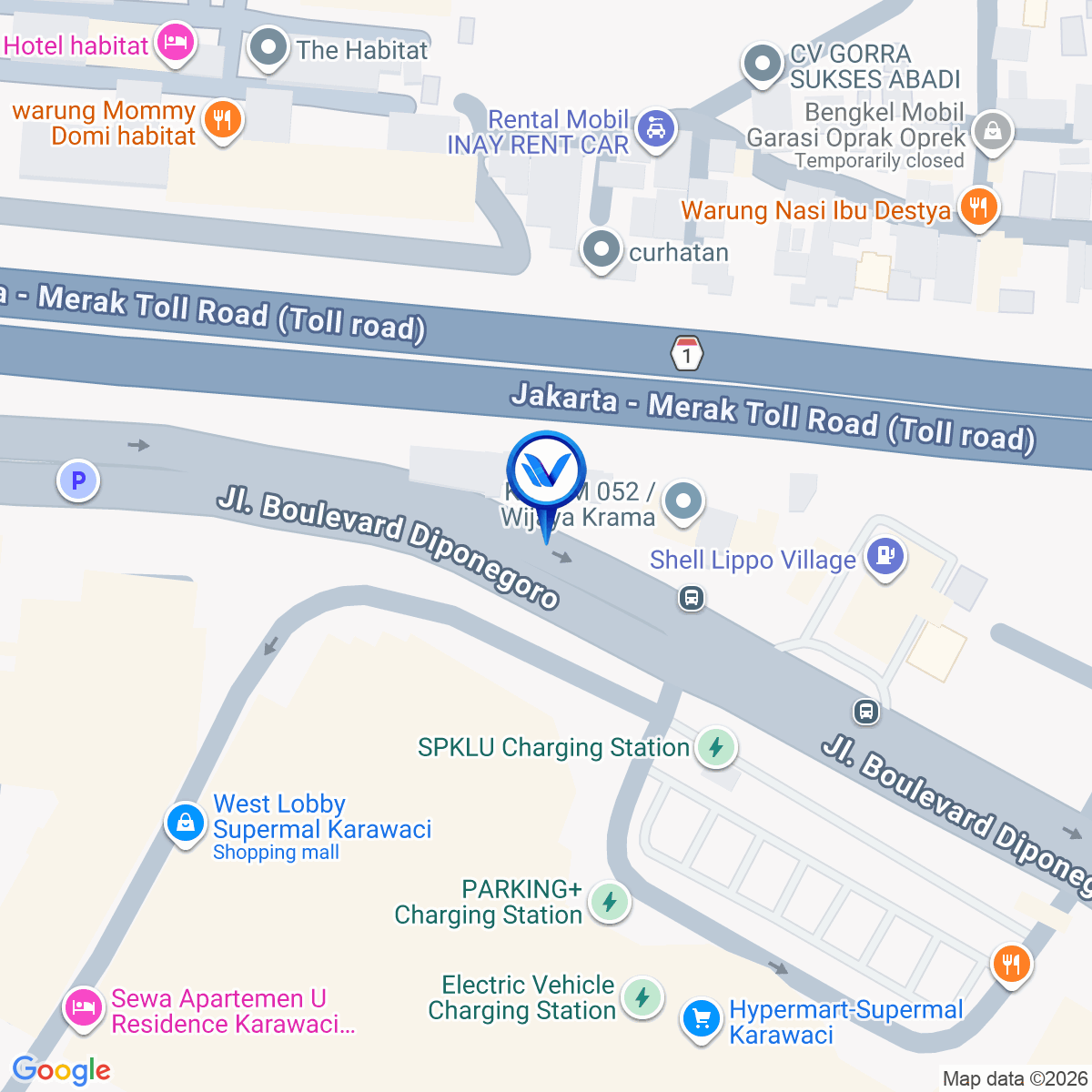 Peta Lokasi Depan Korem 052 Wijayakrama, Kab Tangerang