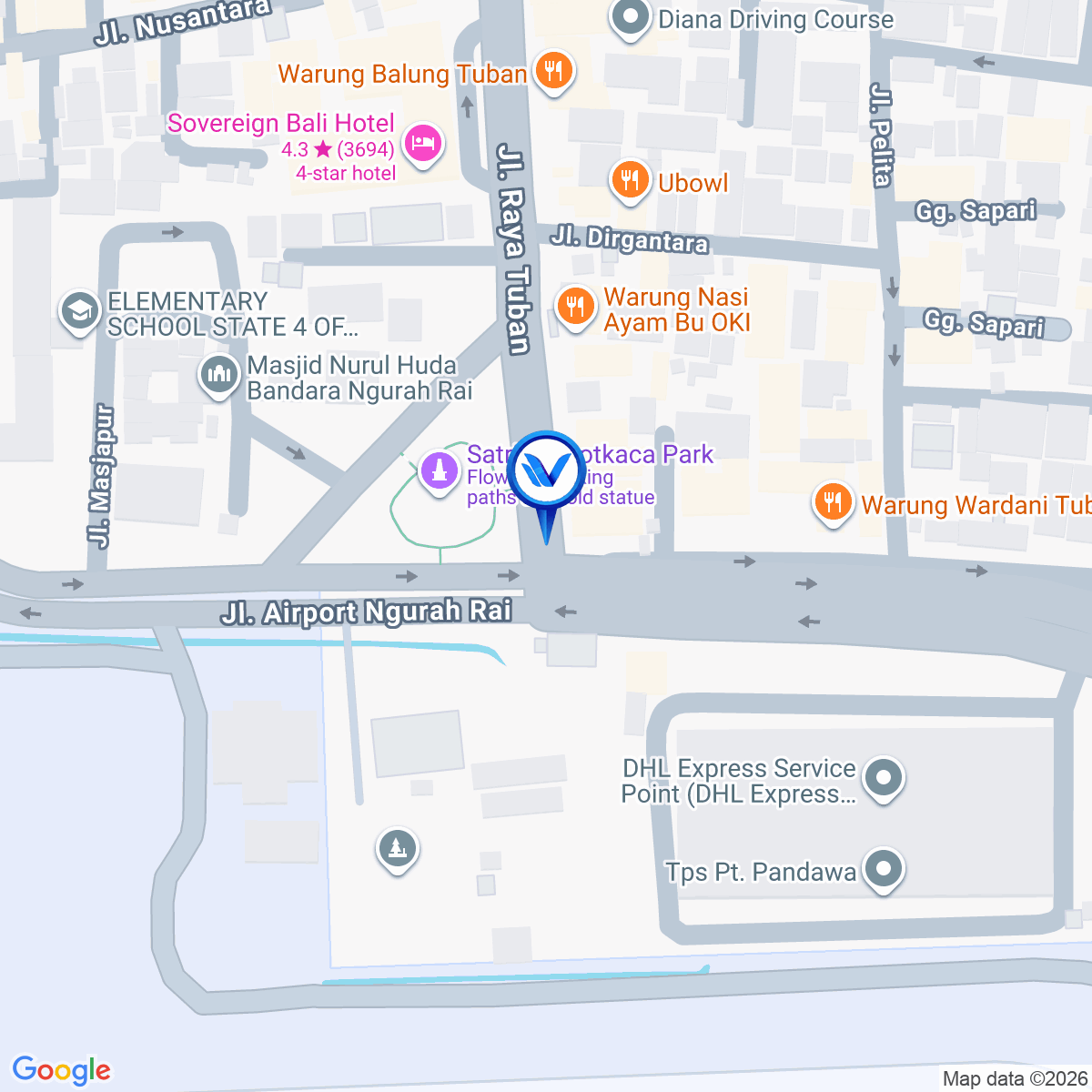 Peta Lokasi Jl. Raya Tuban No. 1 Kuta - Badung