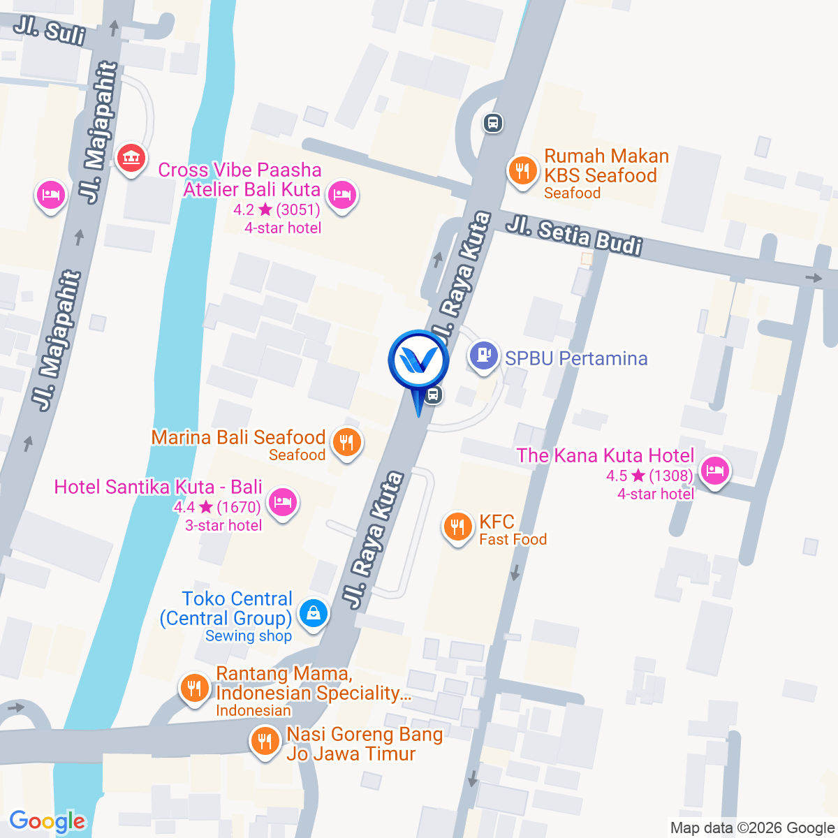 Peta Lokasi JL. Raya Kuta 103 SPBU Gelael, Kuta - Badung