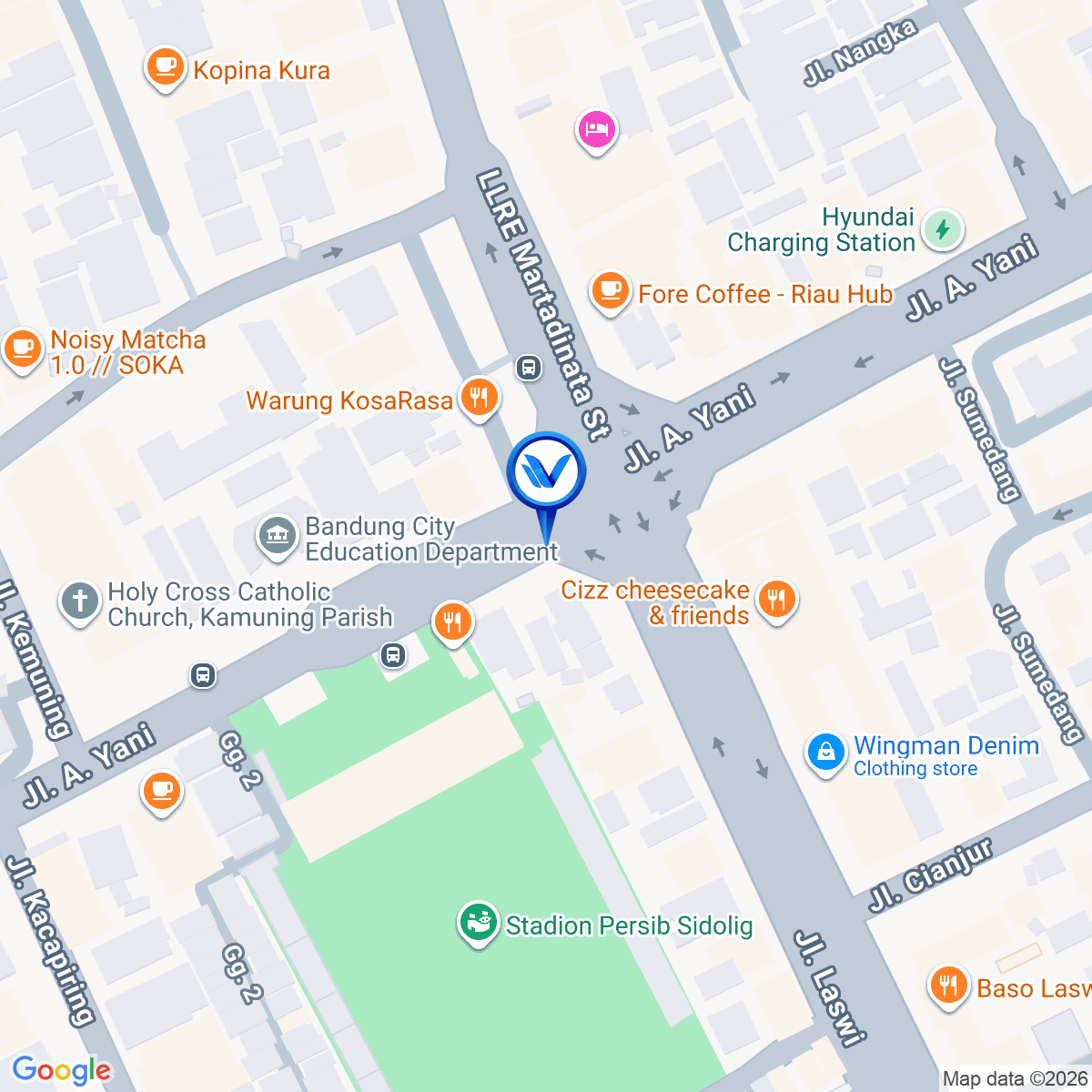 Peta Lokasi JL. Jenderal Ahmad Yani, Bandung