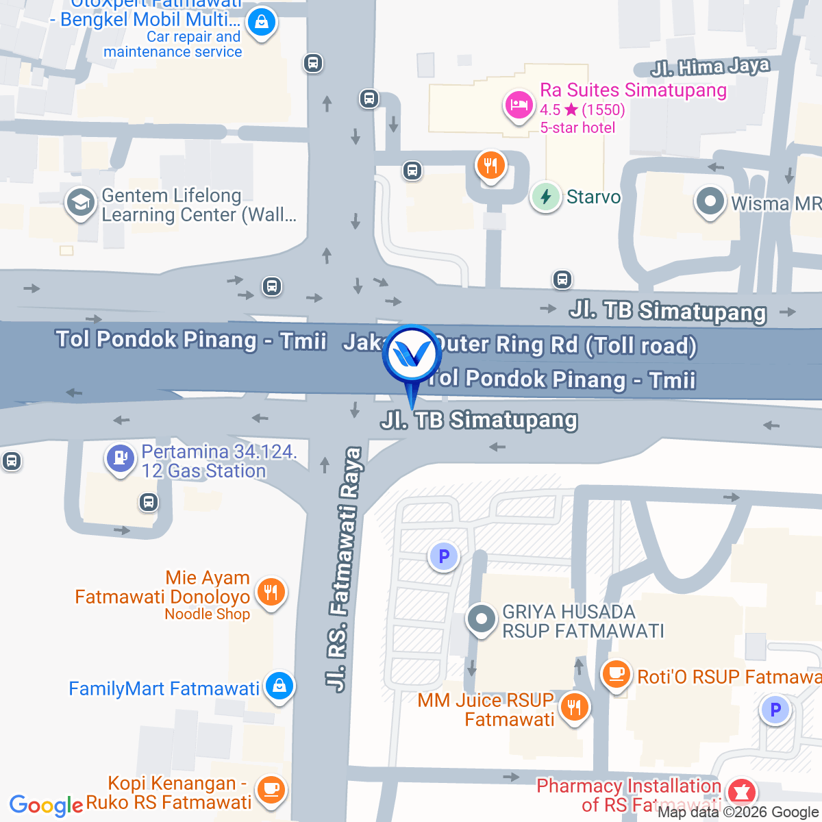 Peta Lokasi Jl. TB Simatupang, Jakarta Selatan