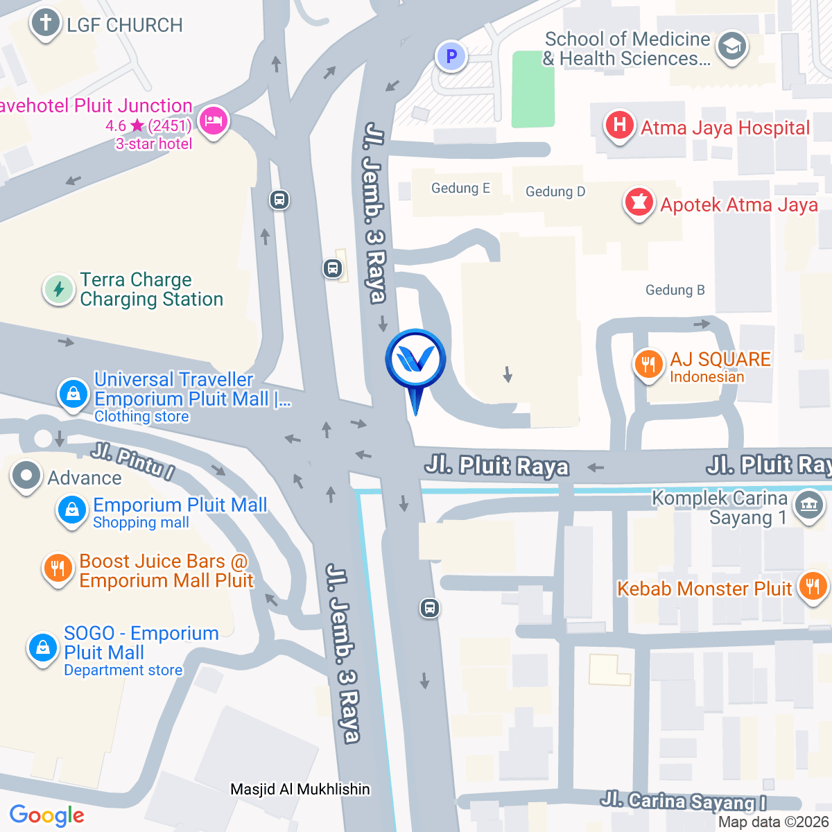Peta Lokasi Jl. Pluit Selatan Raya, Jakarta Utara