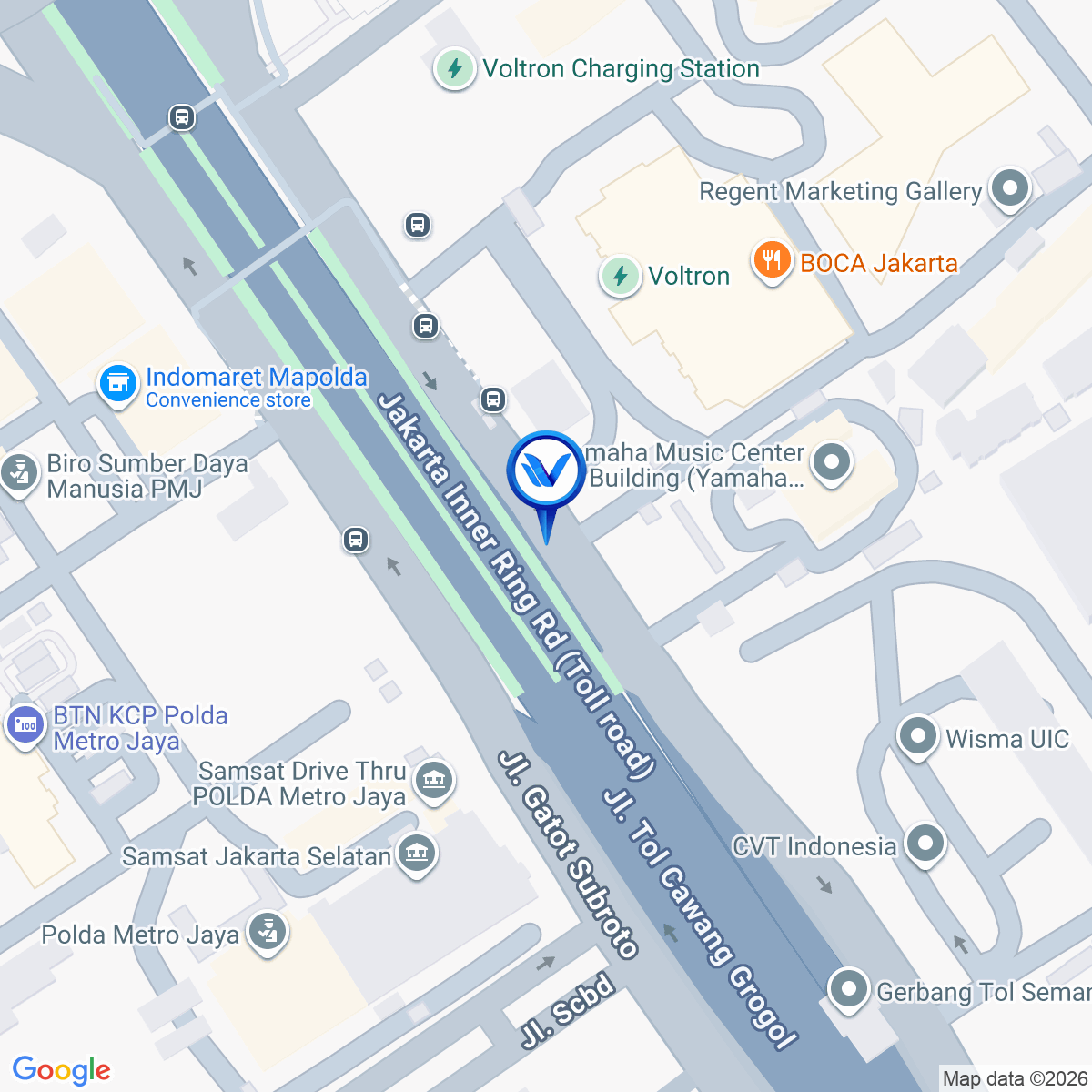 Peta Lokasi LED Mangkuluhur Jl. Gatot Subroto, Jakarta Selatan
