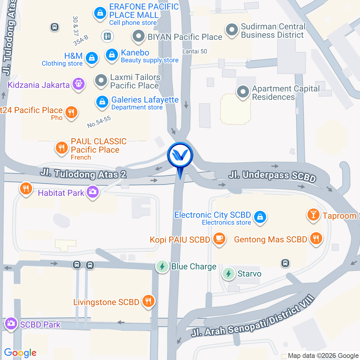 Peta Lokasi SCBD Twin Gateway LED, Jakarta Selatan