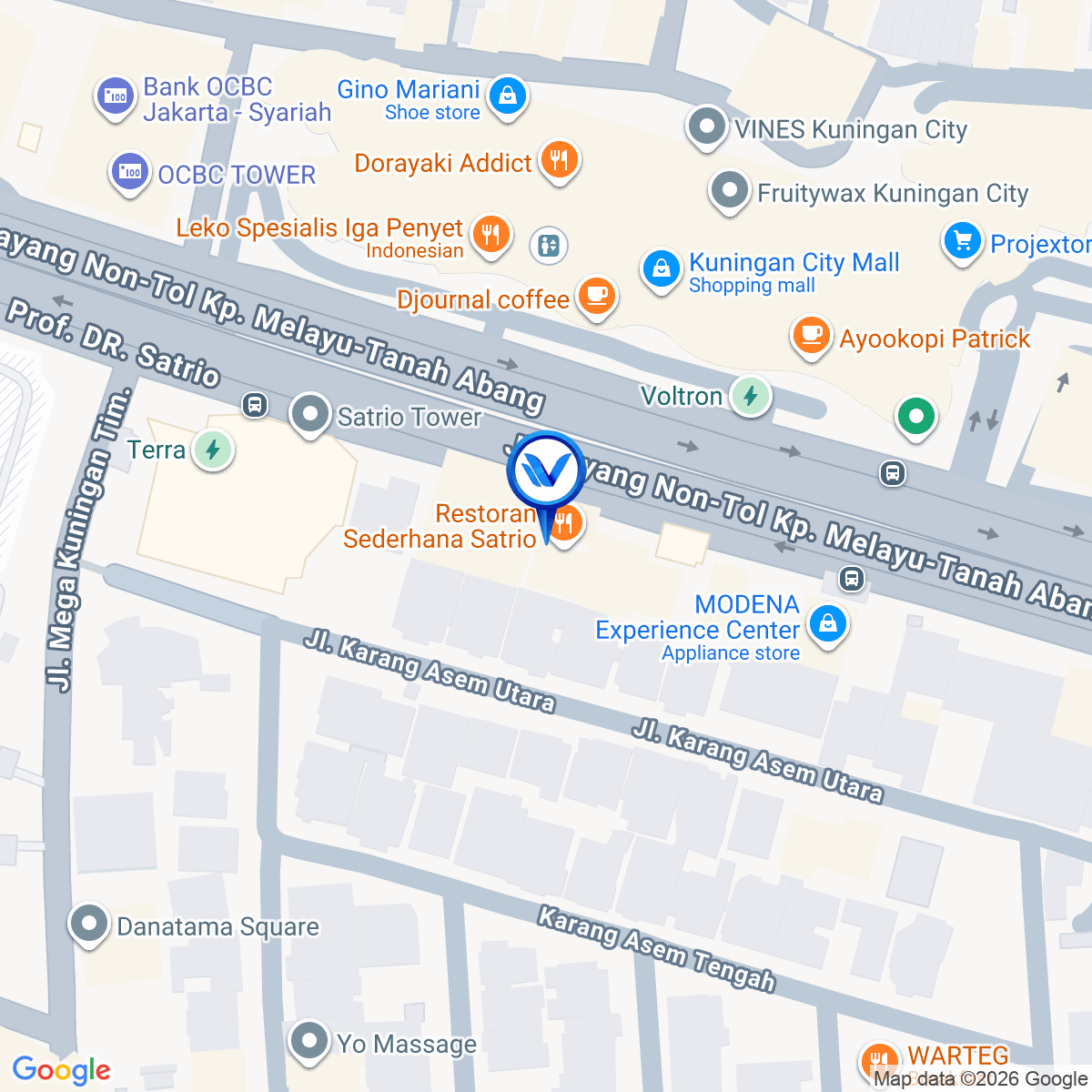 Peta Lokasi JLNT Satrio B – View to Tebet
