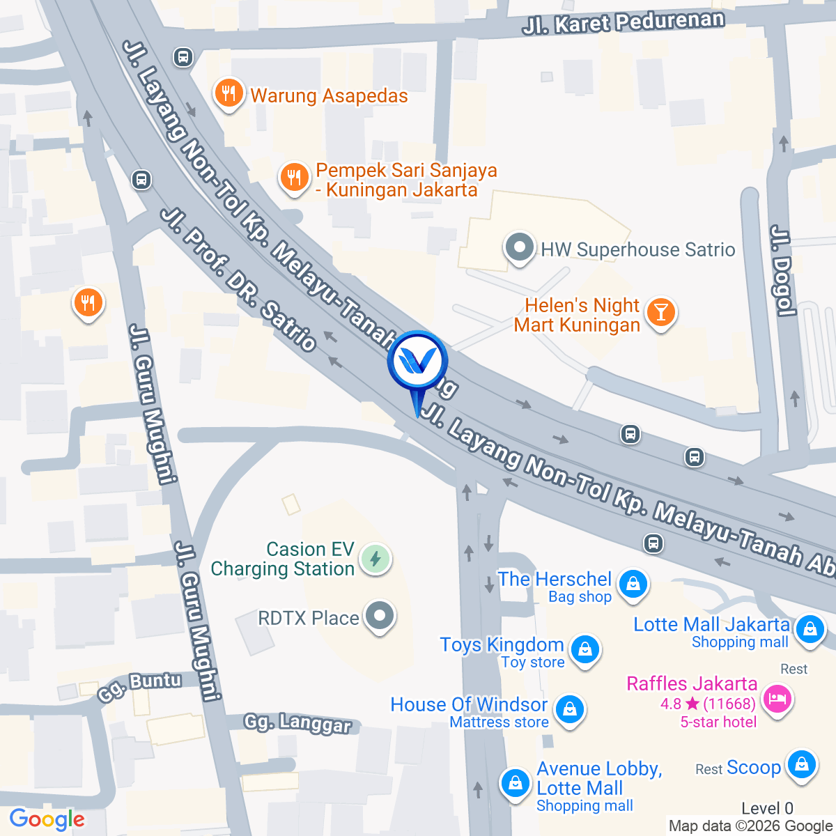 Peta Lokasi Rumah Satrio – View to Sudirman