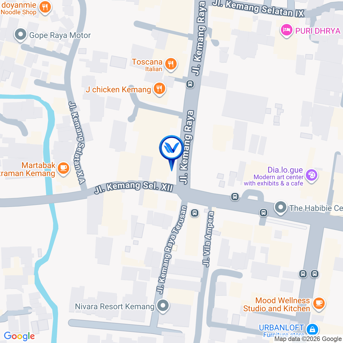 Peta Lokasi Jl. Kemang Raya, Jakarta Selatan