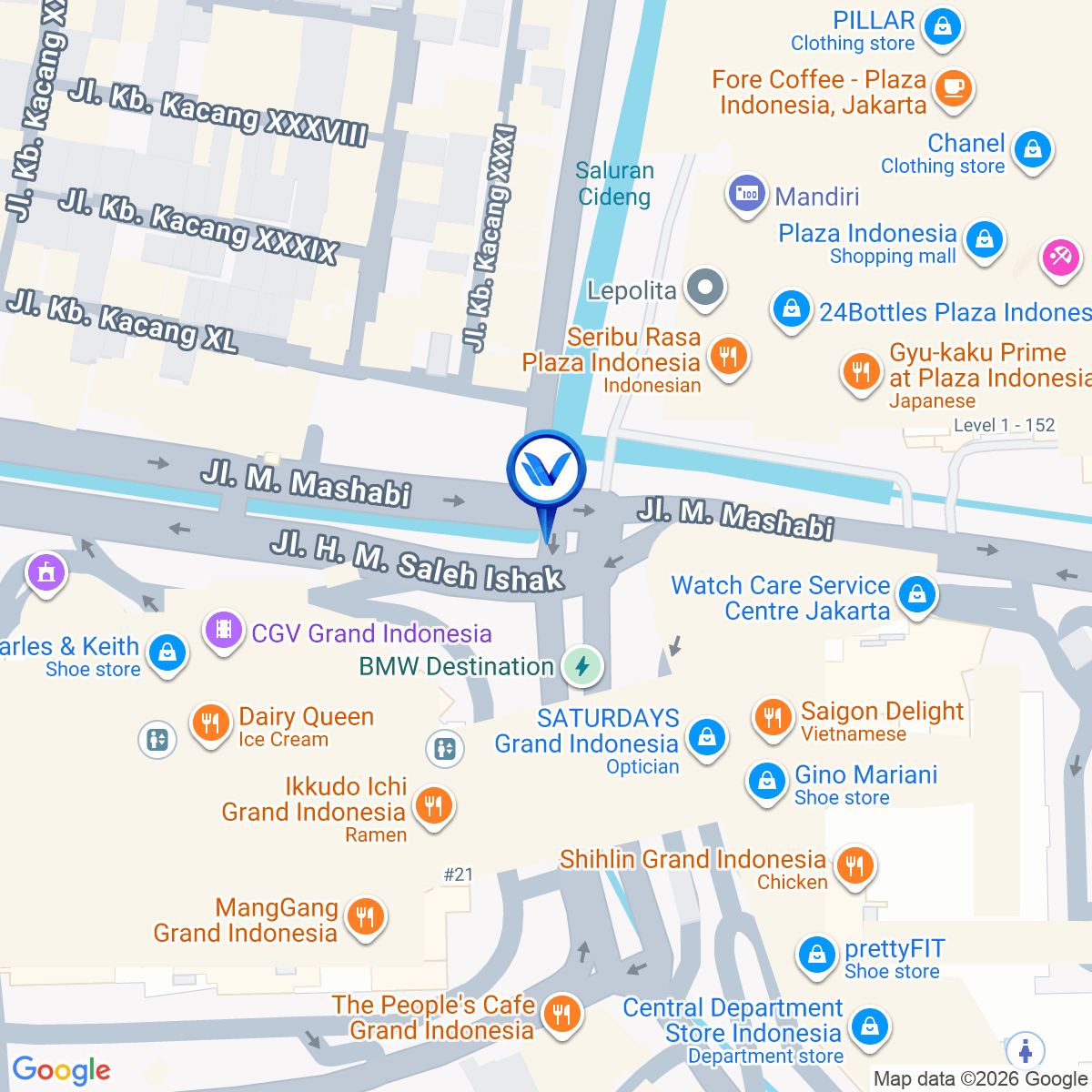 Peta Lokasi LED Grand Indonesia Jl. M Saleh Ishak, Jakarta Pusat