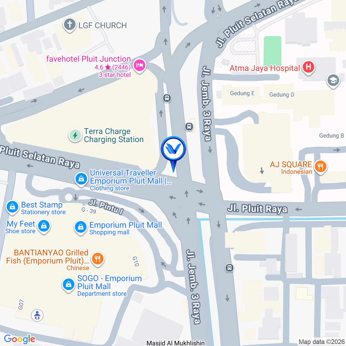 Peta Lokasi Jl. Jembatan 3 Raya (Pluit Junction), Jakarta Utara