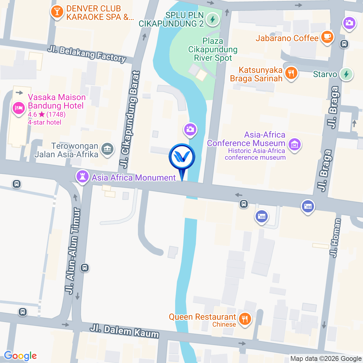 Peta Lokasi Jl. Asia Afrika, Bandung